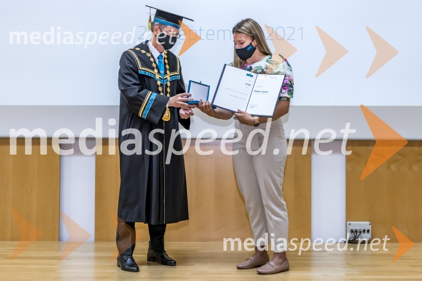 prof. dr. Zdravko Kačič, rektor Univerze v Mariboru;  Metka Lobnik, judoistka, najbolj perspektivna športnica Maribora v letu 2018Slovesnost ob Dnevu univerze Maribor