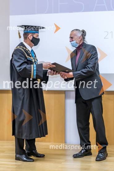 prof. dr. Zdravko Kačič, rektor Univerze v Mariboru; prof. dr.  Danijel Rebolj, profesor, nekdanji rektor, Univerza v MariboruSlovesnost ob Dnevu univerze Maribor