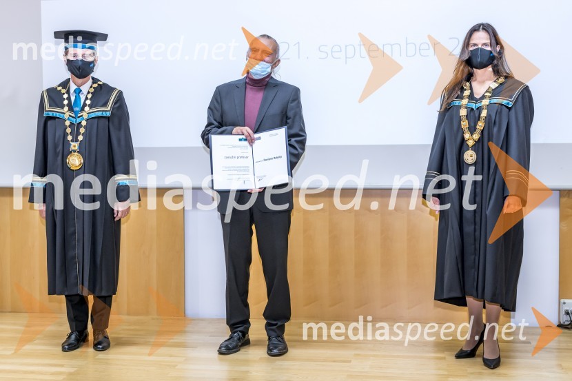 prof. dr. Zdravko Kačič, rektor Univerze v Mariboru; prof. dr.  Danijel Rebolj, profesor, nekdanji rektor, Univerza v Mariboru; doc. dr. Vesna Žegarac Leskovar, dekanica Fakulteta za gradbeništvo, prometno inženirstvo in arhitekturoSlovesnost ob Dnevu univerze Maribor