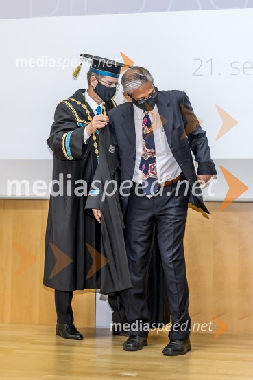 prof. dr. Zdravko Kačič, rektor Univerze v Mariboru;  Rafiqul  Gani, častni doktor, Fakulteta za kemijo in kemijsko tehnologijo UMSlovesnost ob Dnevu univerze Maribor