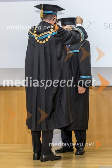 prof. dr. Zdravko Kačič, rektor Univerze v Mariboru;  Rafiqul  Gani, častni doktor, Fakulteta za kemijo in kemijsko tehnologijo UMSlovesnost ob Dnevu univerze Maribor