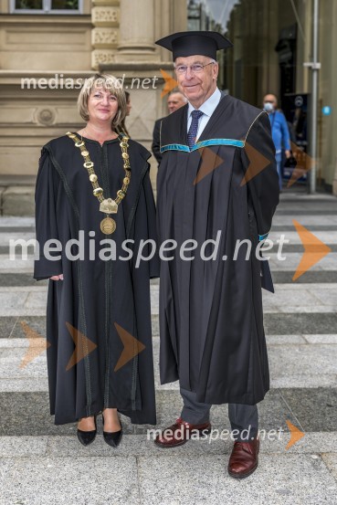 dr. Klavdija  Čuček Trifkovič, Prodekanica za izobraževalno dejavnost, Fakulteta za zdravstvene vede UM;  dr. Darko Friš, dekan Filozofska fakulteta UMSlovesnost ob Dnevu univerze Maribor