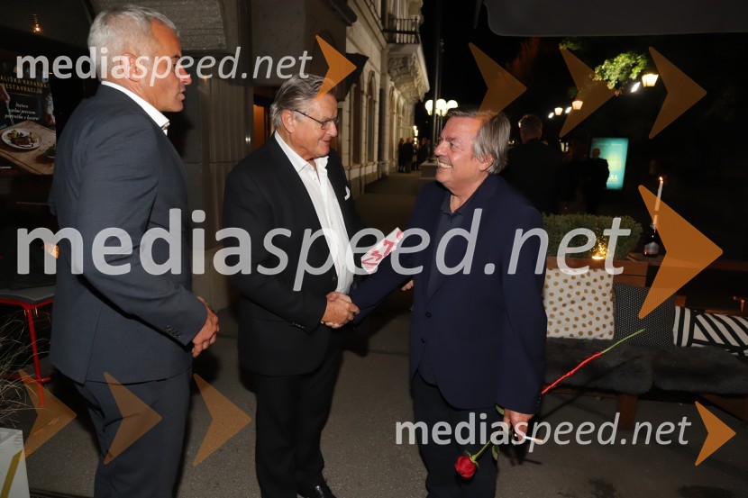  Aleksander Saša Arsenovič, župan, Mestna občina Maribor;  Dušan Mlakar, režiser;  Drago Jančar, pisateljTo noč sem jo videl, premiera drame, SNG Maribor