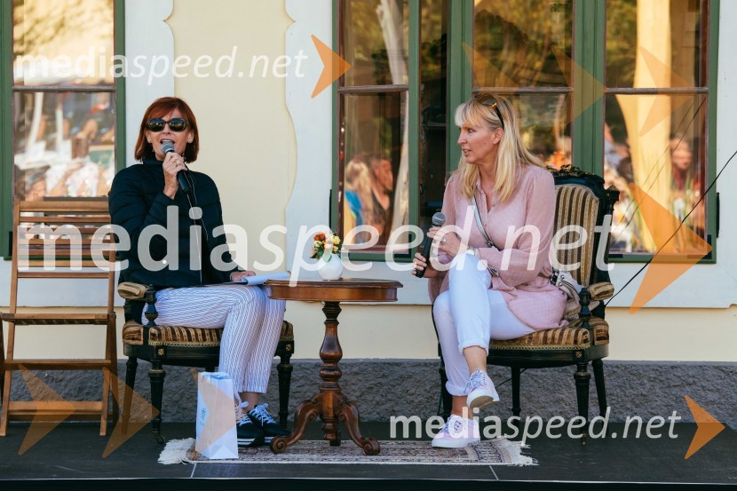 Britta Bilač v pogovoru z Darinko Pavlič KamienPoklon slovenskim olimpijkam na Ruski Dači