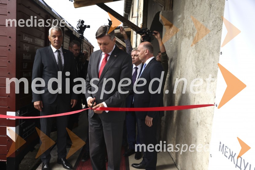  Saša Arsenovič, župan občine Maribor, podjetnik;  Borut Pahor, predsednik Republike SlovenijeOdprtje muzeja Stalag XVIII-D, Maribor