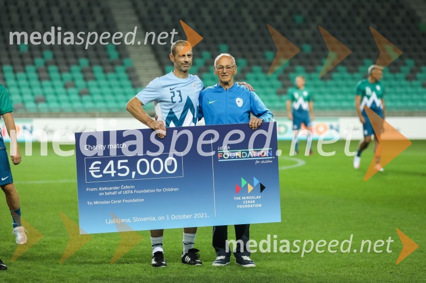  Aleksander Čeferin, odvetnik in predsednik UEFE;  Miroslav Cerar, nekdanji gimnastičar, predsednik Odbora za podeljevanje Bloudkovih priznanjDobrodelni dogodek Fundacije Miroslava Cerarja