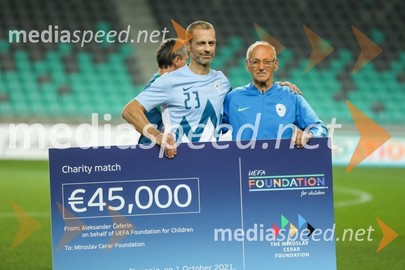  Aleksander Čeferin, odvetnik in predsednik UEFE;  Miroslav Cerar, nekdanji gimnastičar, predsednik Odbora za podeljevanje Bloudkovih priznanjDobrodelni dogodek Fundacije Miroslava Cerarja