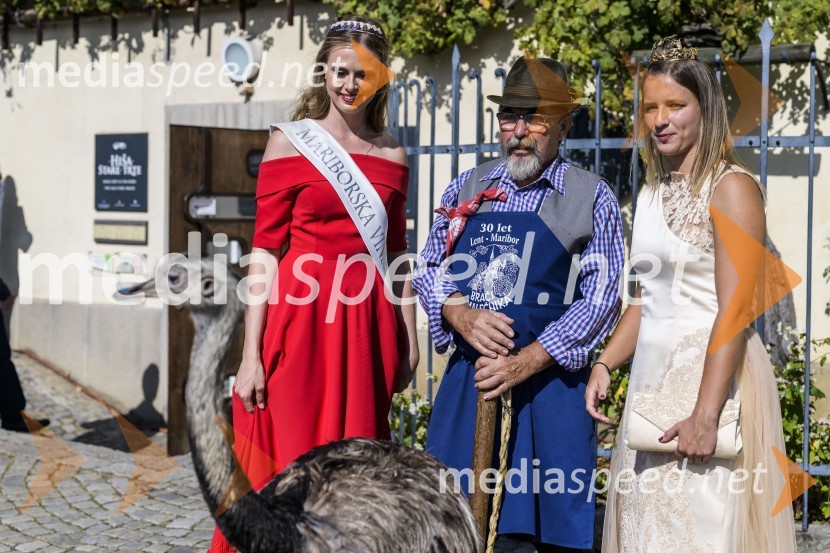  Neža Jarc, Mariborska vinska kraljica 2020;  Alojz  Jenuš - Slavek, outar in brač iz Malečnika;  Ana Pavlin, 24. vinska kraljica Slovenije35. Svečana trgatev Stare trte
