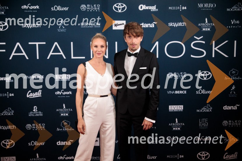  Iva Krajnc Bagola, igralka;  Aljoša  Bagola, izvršni kreativni direktor Pristop CreativeFatalni moški 2021 je Aljoša Bagola