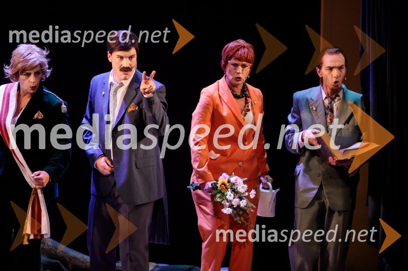  Barbara Medvešček, igralka;  Žan Brelih Hatunić, igralec;  Tanja Potočnik, igralka;  David Čeh, igralecKozlovska sodba v Višnji Gori, premiera otroške predstave Slovenskega ljudskega gledališča Celje