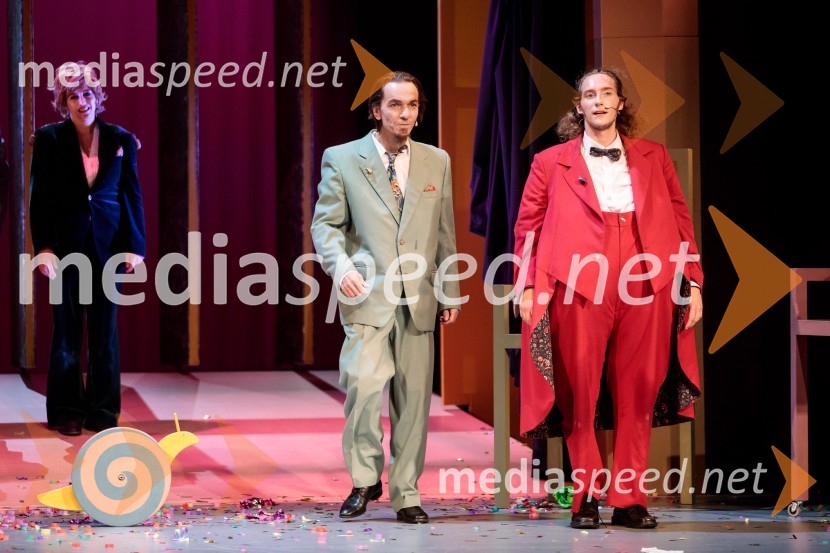  Barbara Medvešček, igralka;  David Čeh, igralec;  Filip  Mramor, igralecKozlovska sodba v Višnji Gori, premiera otroške predstave Slovenskega ljudskega gledališča Celje