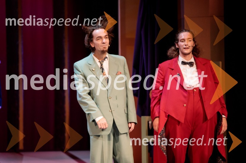  David Čeh, igralec;  Filip  Mramor, igralecKozlovska sodba v Višnji Gori, premiera otroške predstave Slovenskega ljudskega gledališča Celje