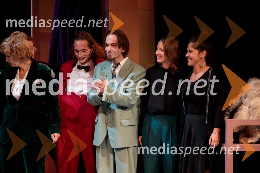  Barbara Medvešček, igralka;  Filip  Mramor, igralec;  David Čeh, igralec;  ... ;  ... Kozlovska sodba v Višnji Gori, premiera otroške predstave Slovenskega ljudskega gledališča Celje