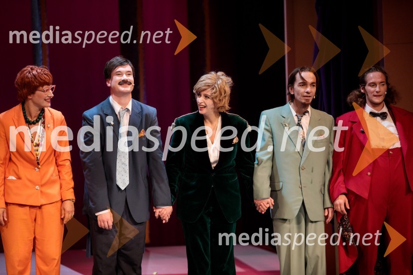  Tanja Potočnik, igralka;  Žan Brelih Hatunić, igralec;  Barbara Medvešček, igralka;  David Čeh, igralec;  Filip  Mramor, igralecKozlovska sodba v Višnji Gori, premiera otroške predstave Slovenskega ljudskega gledališča Celje