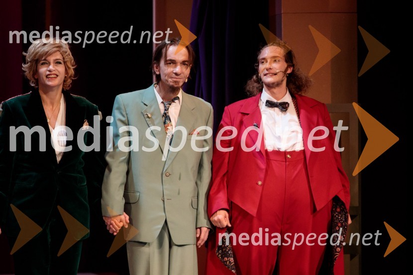  Barbara Medvešček, igralka;  David Čeh, igralec;  Filip  Mramor, igralecKozlovska sodba v Višnji Gori, premiera otroške predstave Slovenskega ljudskega gledališča Celje