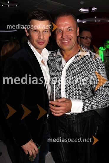 Jurij Bradač, maneken in Rajko Hrvatič, podjetnikPlatinum, otvoritev kluba