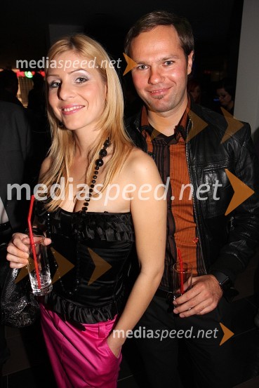 Vesna Vitrih, slikarka in manekenka ter Kristjan Magdič, direktor in lastnik podjetja FrontalPlatinum, otvoritev kluba