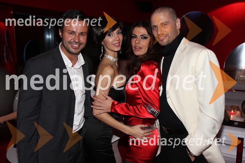 Ivan Bednjički, direktor podjetja Mirabel, Saša Rain, soproga Joea Raina, Lea Breznik, finalistka Miss Slovenije in fotomodel in Joe Rain, lastnik modne agencije BronzPlatinum, otvoritev kluba