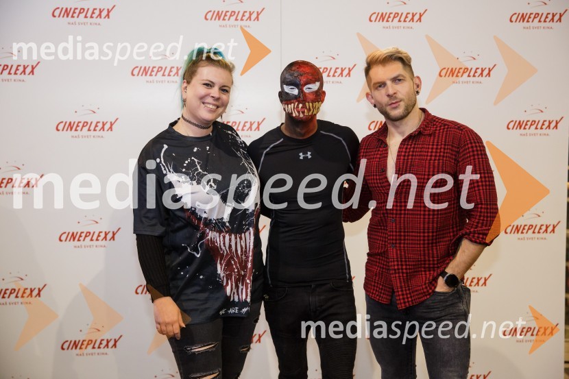  Tanja Divac, novinarka;  Filip Kržišnik, F&B Acrobatics;  Klemen Bunderla, radijski voditelj, radio AktualPremiera filma Venom 2, v Cineplexx Kranj