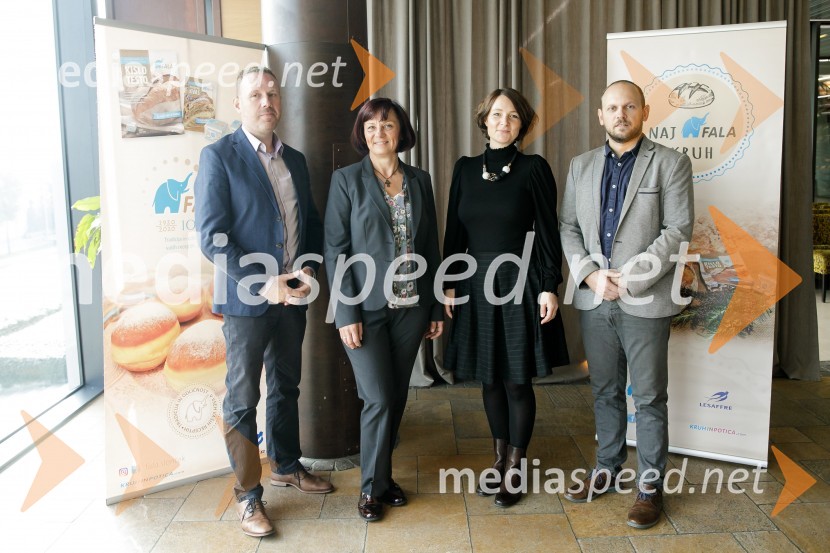  Marko Pulko, direktor, Lesaffre Slovenija;  Mirjam Kavčič, Bono pan;  Urška Petelin, izvršna urednica revije Dober tek;  Rok Cankar, produktni vodja, ŽitoNaj Fala kruh 2021