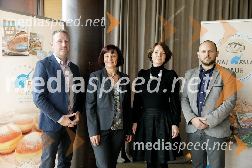  Marko Pulko, direktor, Lesaffre Slovenija;  Mirjam Kavčič, Bono pan;  Urška Petelin, izvršna urednica revije Dober tek;  Rok Cankar, produktni vodja, ŽitoNaj Fala kruh 2021