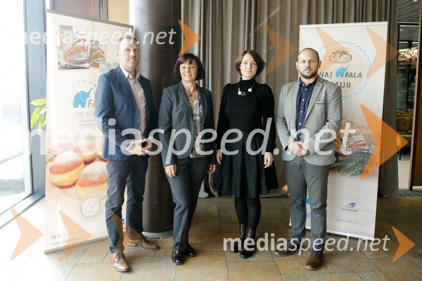  Marko Pulko, direktor, Lesaffre Slovenija;  Mirjam Kavčič, Bono pan;  Urška Petelin, izvršna urednica revije Dober tek;  Rok Cankar, produktni vodja, ŽitoNaj Fala kruh 2021