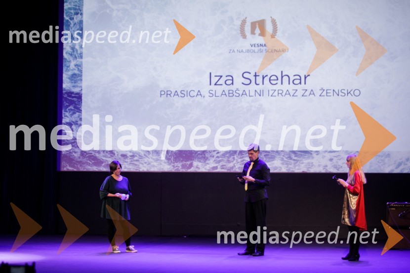  Iza Strehar, dramatičarka in scenaristka;  Boris Car, igralec;  Sara  Špeleč, prevajalka in pesnicaSlavnostna podelitev nagrad Festivala slovenskega filma