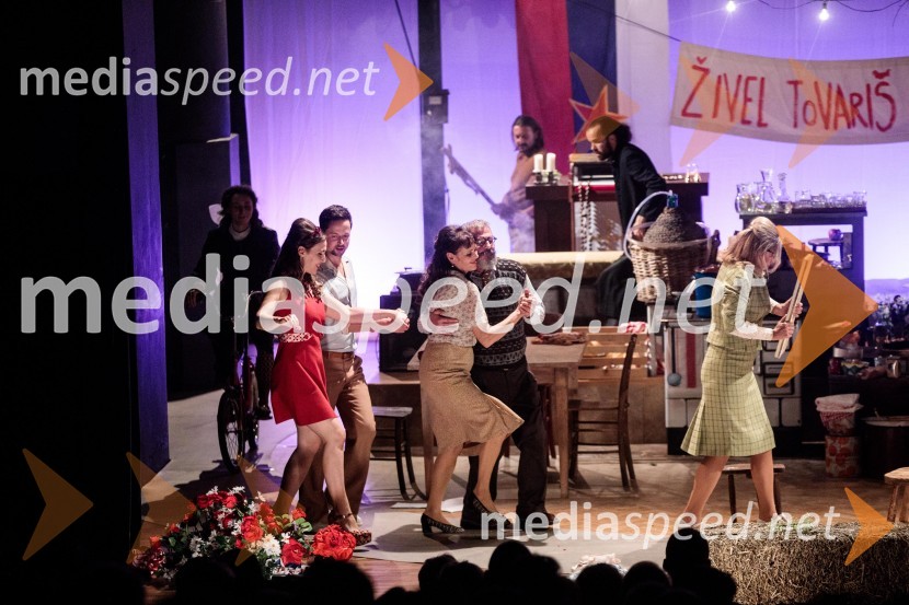  Patrizia  Jurinčič Finžgar, igralka;  Andrej Zalesjak, igralec;  Draga Potočnjak, igralka in pisateljica;  Željko Hrs, igralec;  Helena Peršuh, igralkaJerebika, štrudelj, ples pa še kaj, premiera, Slovensko mladinsko gledališče