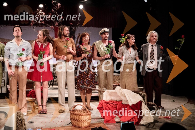  Andrej Zalesjak, igralec;  Patrizia  Jurinčič Finžgar, igralka;  Matej Recer, igralec;  Damjana Černe, igralka;  ... ;  Draga Potočnjak, igralka in pisateljica;  Iztok Mlakar, igralecJerebika, štrudelj, ples pa še kaj, premiera, Slovensko mladinsko gledališče