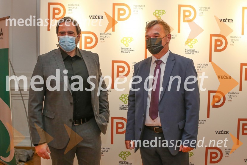  Miha Klančar, direktor za področje prodaje in marketinga, Večer d.d.;  Andrej  Tumpej, direktor Dravskih elektrarn MariborLedinek Engineering je najboljše podjetje podravske regije leta 2020