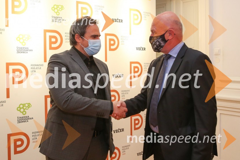  Miha Klančar, direktor za področje prodaje in marketinga, Večer d.d.; dr. Roman Glaser, predsednik, Štajerska gospodarska zbornicaLedinek Engineering je najboljše podjetje podravske regije leta 2020