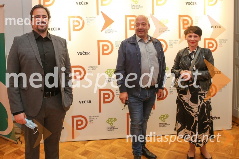  Miha Klančar, direktor za področje prodaje in marketinga, Večer d.d.;  Boštjan Protner, vinar, Hiša Joannes Protner;  Mojca Protner, Hiša Joannes ProtnerLedinek Engineering je najboljše podjetje podravske regije leta 2020