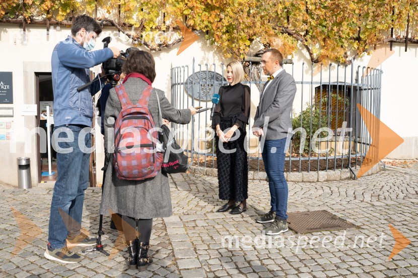  Natalija Cvetko, vodja projektov, Mediaspeed;  Borut  Cvetko, kreativni direktor, MediaspeedPubec 2021, novinarska konferenca