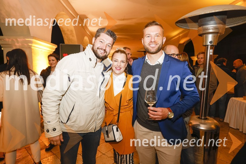  Jure Mikložič;  Anja Sever, vodja produkcije, Mediaspeed;   Rene Kozar, predsednik Rotaract kluba Maribor6. Salon štajerskih mladih vin Pubec 2021