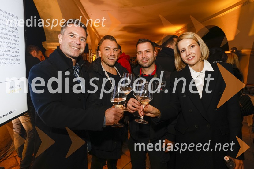  Tadej Mežnar, direktor Športnih objektov Maribor;  Mišo Stevanović, svetnik MOM, gostinec; mag. Miran  Križančič, dr. med. Klinika Revive;  Natalija Cvetko, vodja projektov, Mediaspeed6. Salon štajerskih mladih vin Pubec 2021