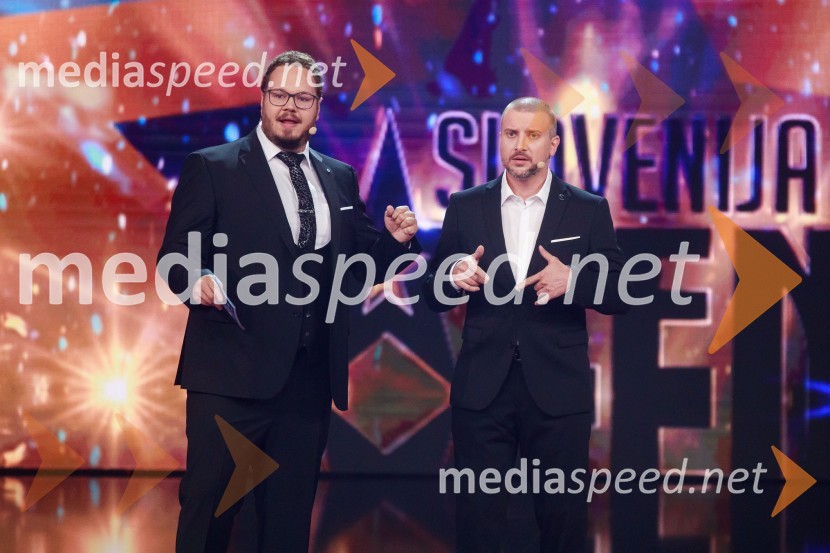  Sašo Stare, stand up komik, voditelj;  Aleš Novak, stand-up komikSlovenija ima talent 2021, prva polfinalna oddaja