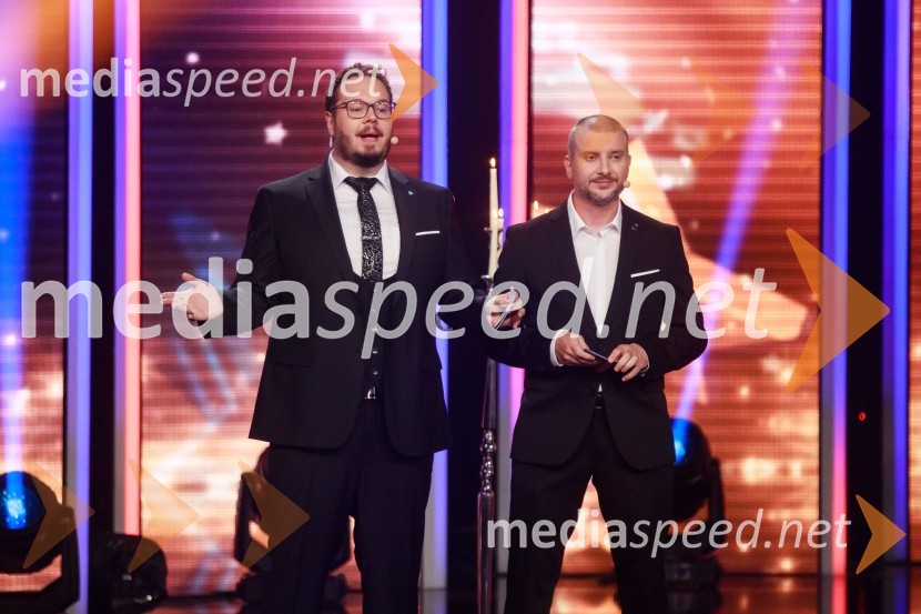  Sašo Stare, stand up komik, voditelj;  Aleš Novak, stand-up komikSlovenija ima talent 2021, prva polfinalna oddaja