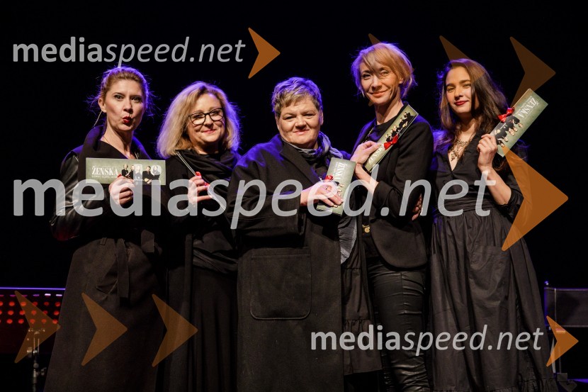  Vesna Pernarčič, igralka;  Nataša Barbara Gračner, igralka;  Desa Muck, voditeljica, pisateljica, dobitnica nagrade Frana Milčinskega – Ježka 2016;  Mojca Funkl, igralka;  Saša Pavlin Stošić, igralkaŽenska, 50. premiera Špas teatra