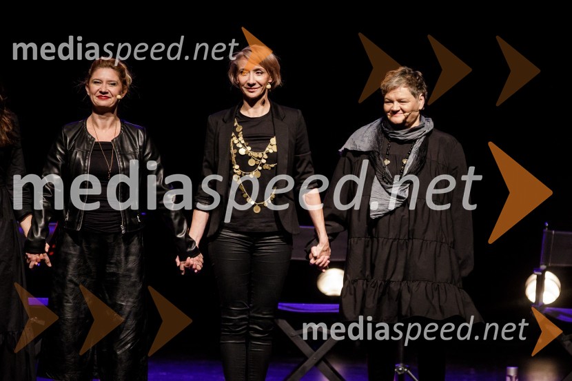  Vesna Pernarčič, igralka;  Mojca Funkl, igralka;  Desa Muck, voditeljica, pisateljica, dobitnica nagrade Frana Milčinskega – Ježka 2016Ženska, 50. premiera Špas teatra