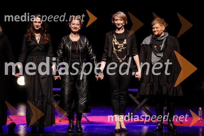  Saša Pavlin Stošić, igralka;  Vesna Pernarčič, igralka;  Mojca Funkl, igralka;  Desa Muck, voditeljica, pisateljica, dobitnica nagrade Frana Milčinskega – Ježka 2016Ženska, 50. premiera Špas teatra