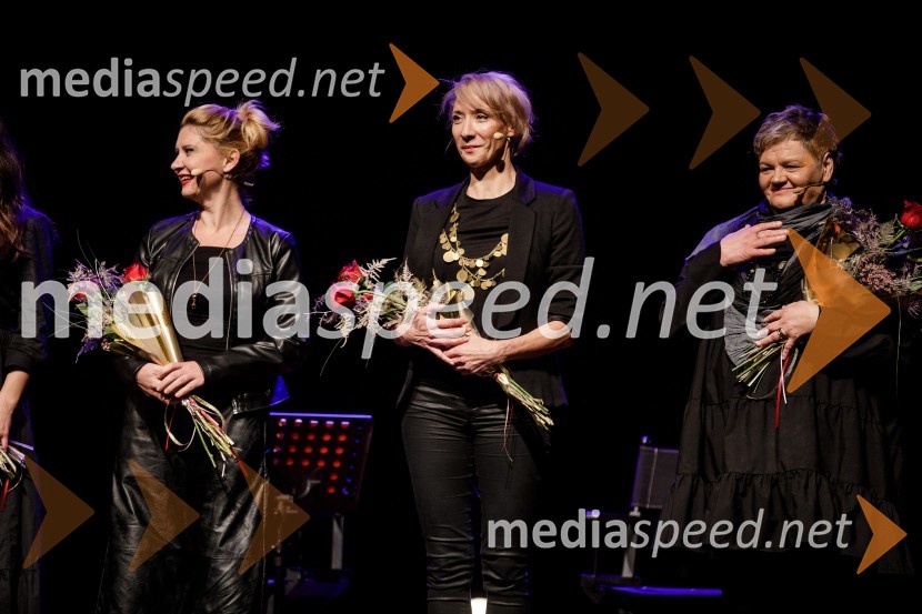  Vesna Pernarčič, igralka;  Mojca Funkl, igralka;  Desa Muck, voditeljica, pisateljica, dobitnica nagrade Frana Milčinskega – Ježka 2016Ženska, 50. premiera Špas teatra