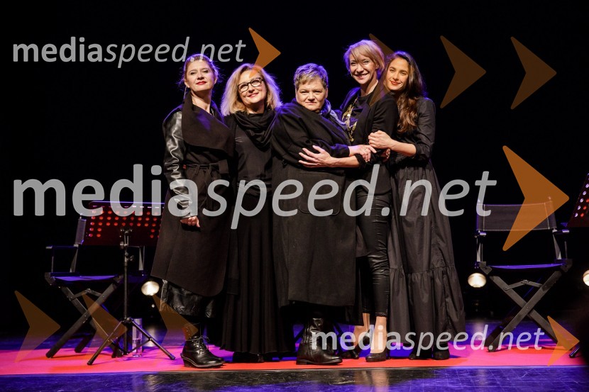  Vesna Pernarčič, igralka;  Nataša Barbara Gračner, igralka;  Desa Muck, voditeljica, pisateljica, dobitnica nagrade Frana Milčinskega – Ježka 2016;  Mojca Funkl, igralka;  Saša Pavlin Stošić, igralkaŽenska, 50. premiera Špas teatra