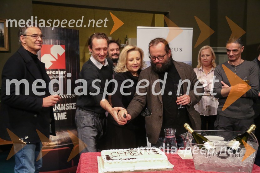   Igor  Samobor, igralec, ravnatelj SNG Drama Ljubljana;  Marko  Mandić, igralec;  Nataša Barbara Gračner, igralka;  Sebastijan  Horvat, režiser;  Vanja  Plut, igralka;  Gorazd  Logar, igralecCement, premiera v SNG Drama Ljubljana