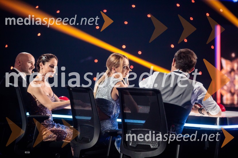  Branko Čakarmiš,  programski direktor, Pro Plus;  Ana Klašnja, balerina;  Marjetka Vovk, pevka, duo Maraaya;  Lado Bizovičar, igralecSlovenija ima talent 2021, druga polfinalna oddaja