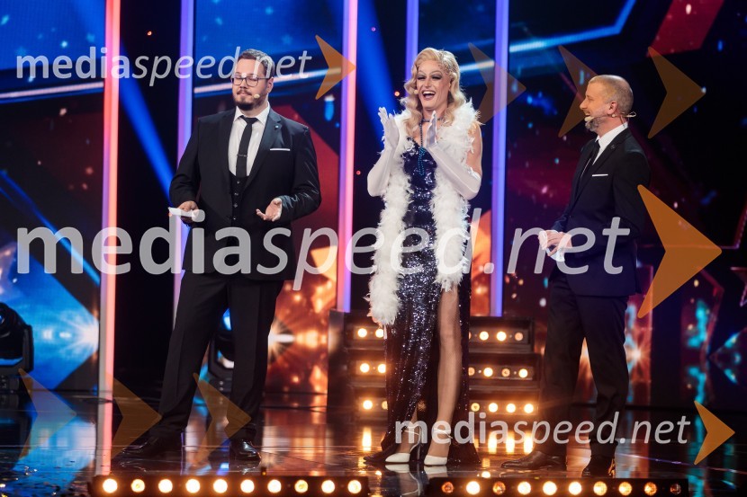 Jenna D z voditeljema Slovenija ima talent 2021, druga polfinalna oddaja