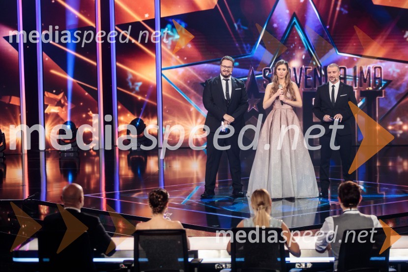  Sašo Stare, stand up komik, voditelj;  Lara Žgajnar;  Aleš Novak, stand-up komikSlovenija ima talent 2021, druga polfinalna oddaja