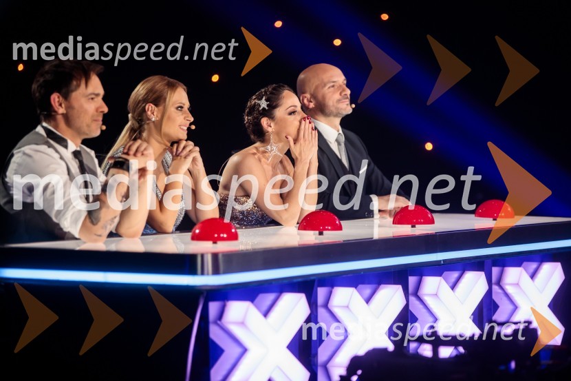  Lado Bizovičar, igralec;  Marjetka Vovk, pevka, duo Maraaya;  Ana Klašnja, balerina;  Branko Čakarmiš,  programski direktor, Pro PlusSlovenija ima talent 2021, druga polfinalna oddaja