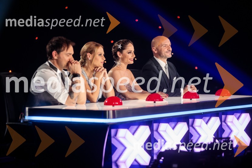  Lado Bizovičar, igralec;  Marjetka Vovk, pevka, duo Maraaya;  Ana Klašnja, balerina;  Branko Čakarmiš,  programski direktor, Pro PlusSlovenija ima talent 2021, druga polfinalna oddaja