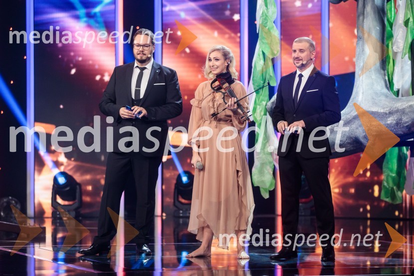 Sašo Stare, stand up komik, voditelj;  Maša Golob, violinistka;  Aleš Novak, stand-up komikSlovenija ima talent 2021, druga polfinalna oddaja