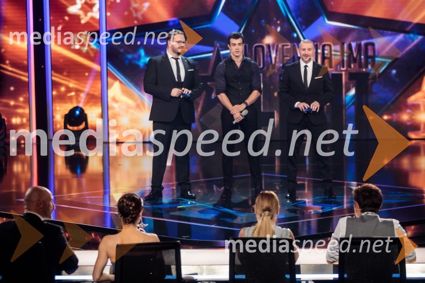  Sašo Stare, stand up komik, voditelj;  Marko  Stanković, glasbenik;  Aleš Novak, stand-up komikSlovenija ima talent 2021, druga polfinalna oddaja